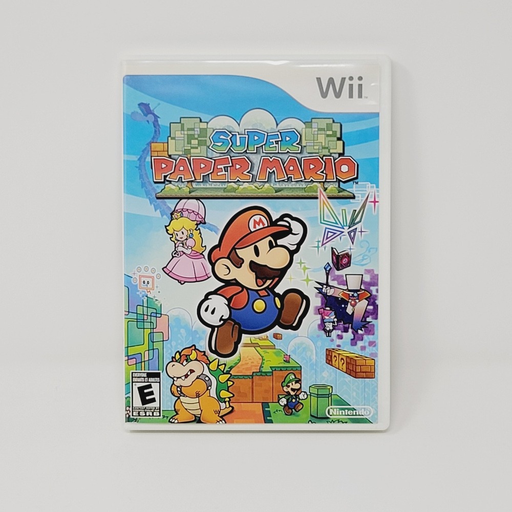 Nintendo Wii Super Paper Mario Video Game White Complete in Box CIB Adult Owned